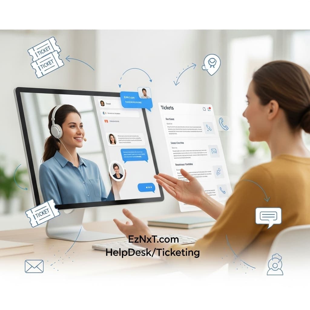EzNxt helpdesk canned responses and CRM customer data integration